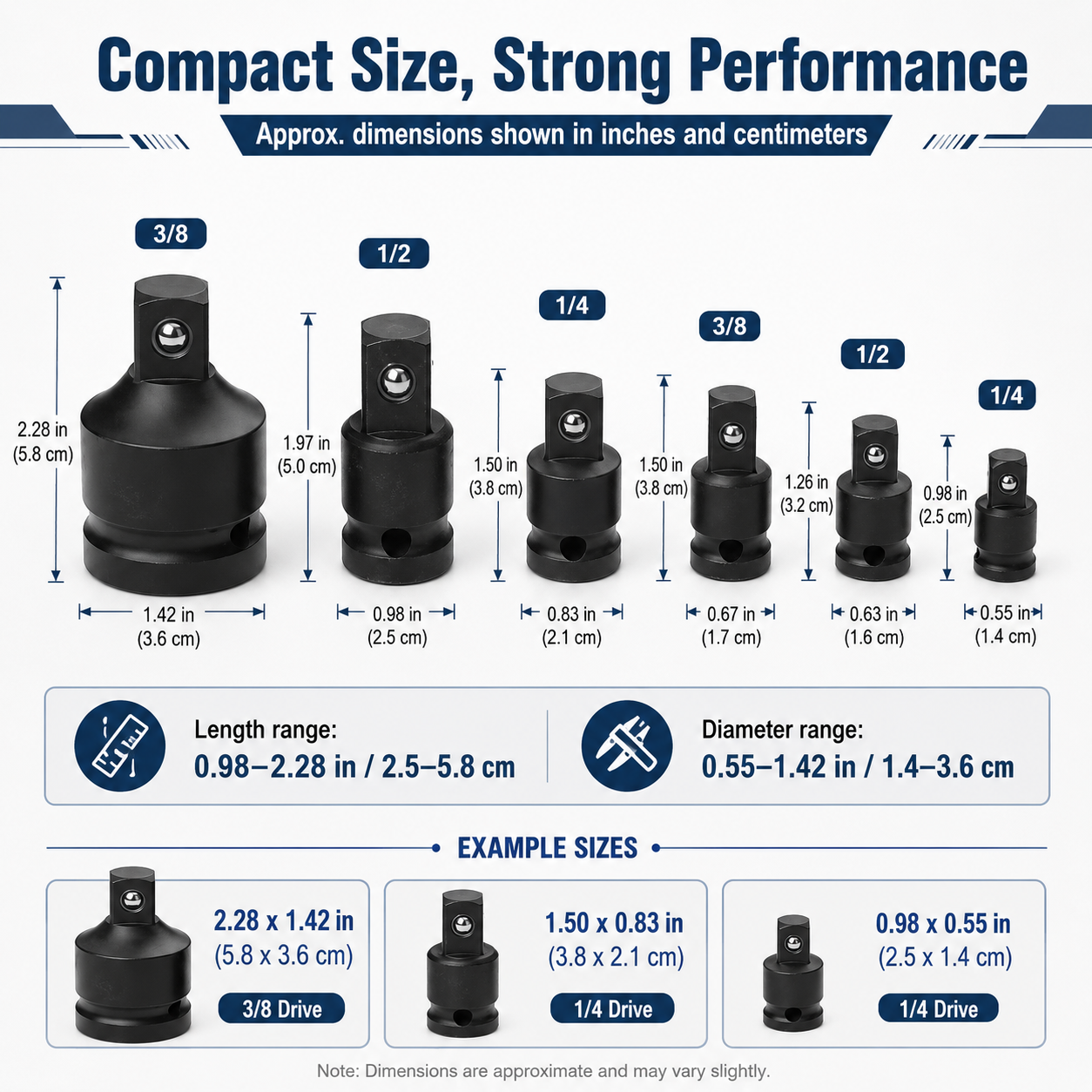 Socket Adapter Reducer Set 1/2 - Pneumatic Impact Wrench incelemesi ve fiyatı