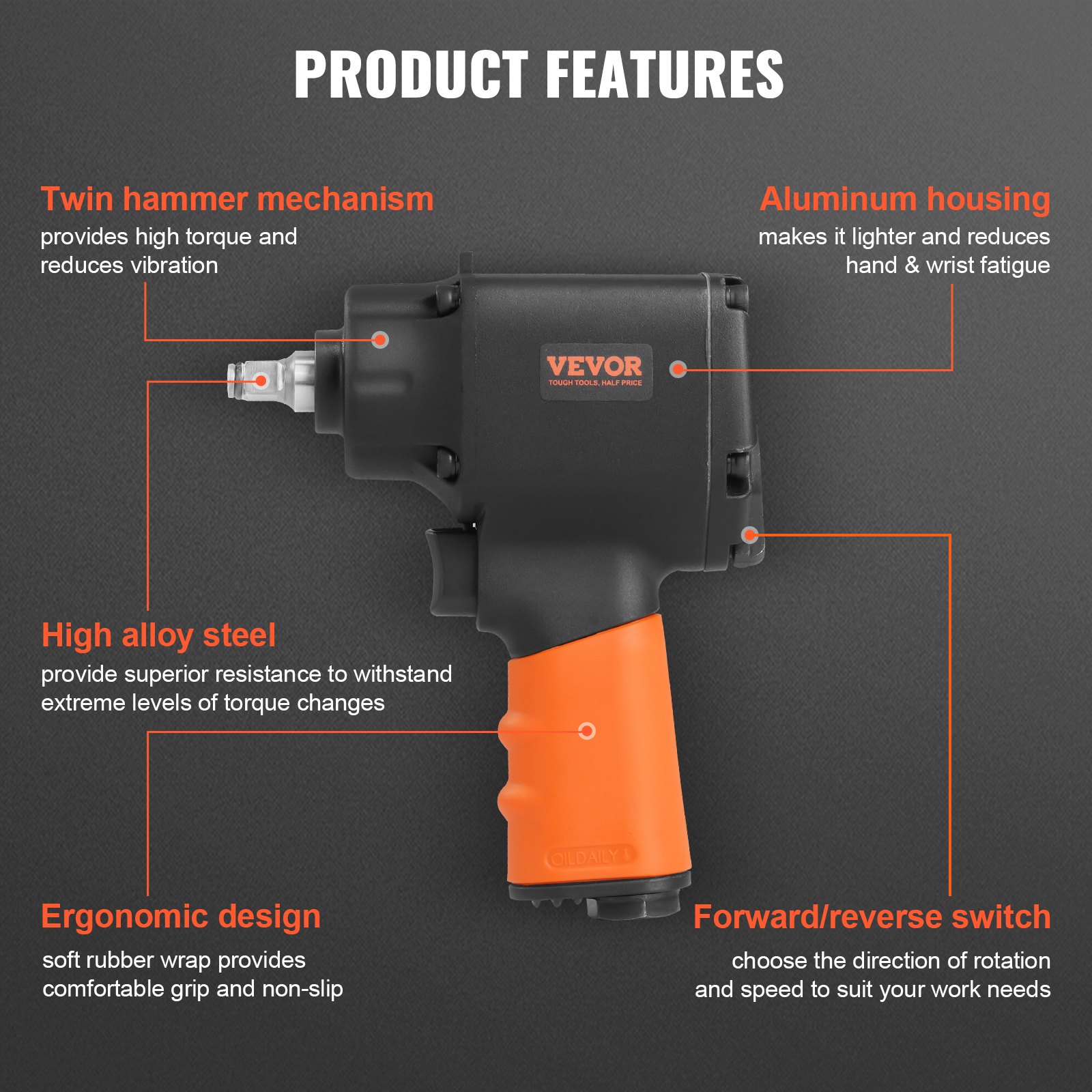 Air Impact Wrench, 3/8-Inch Dr - Pneumatic Impact Wrench incelemesi ve fiyatı